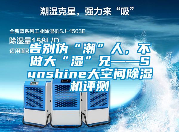 告別偽“潮”人，不做大“濕”兄——Sunshine大空間除濕機評測